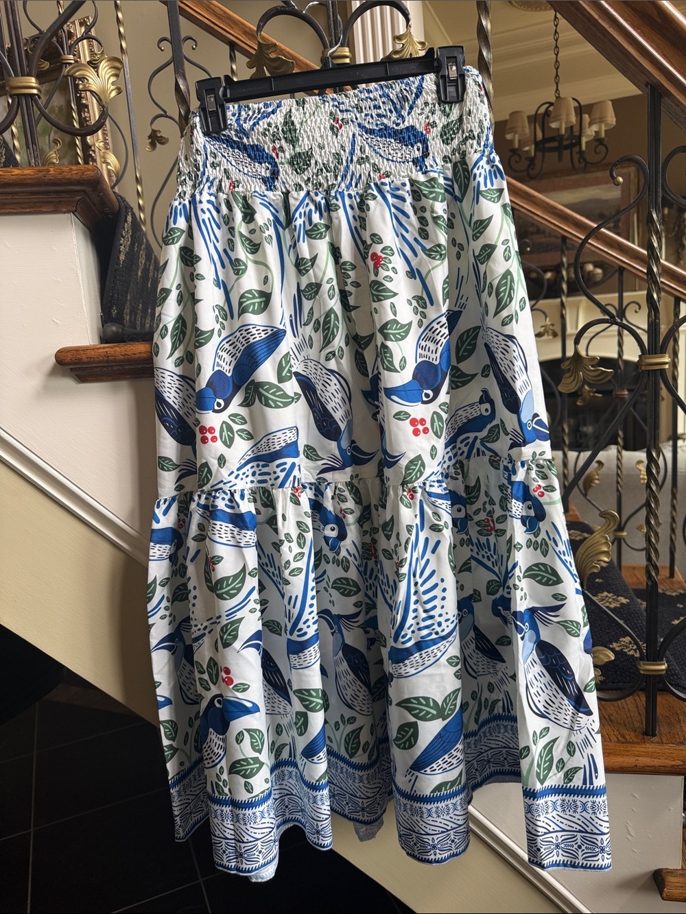 Unbranded Beautiful Bird/ Leaf Skirt.Never Worn. Elastic Waist.Silky soft.  S